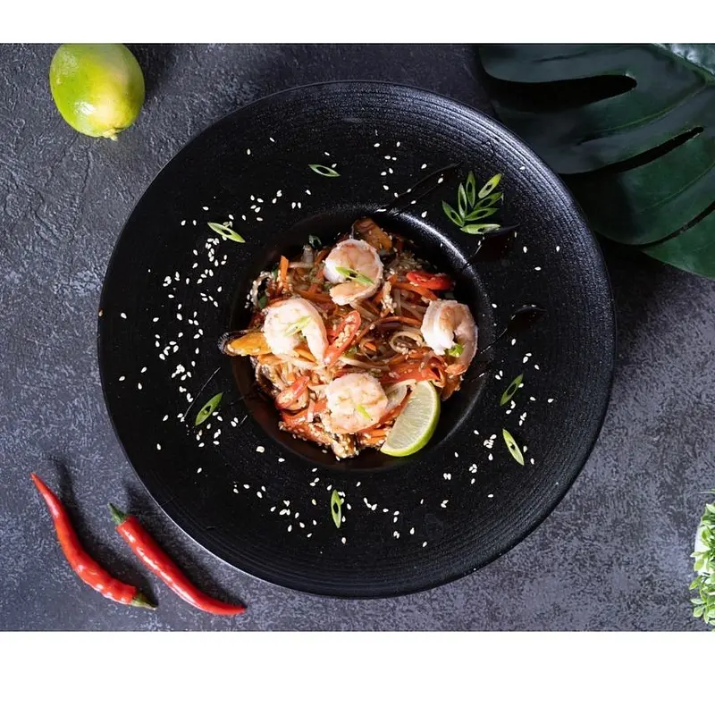 Вок с креветками 